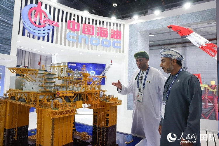 觀眾在中國海油展臺參觀。人民網(wǎng)記者 任皓宇攝